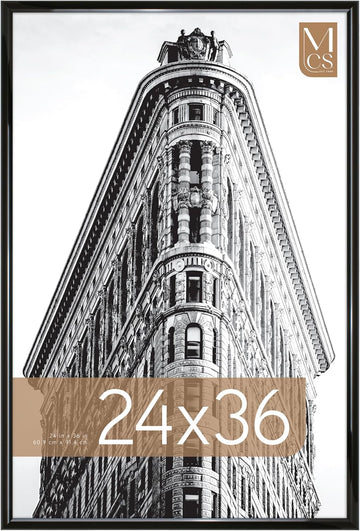 Trendsetter Poster Frame, 24x36, Black High-Gloss, 1-Pack | Trendsetter Poster Frame For Photos & Art Prints, Hangs