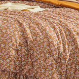 Queen Comforter Set - 7 Pieces Ruffle Brown Bedding Sets, Shabby Chic Farmhouse Bed in a Bag with Ruffle Comforter
