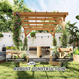 6.6' x 6.6' Outdoor Pergola with Stable Structure and Concre - Image 5