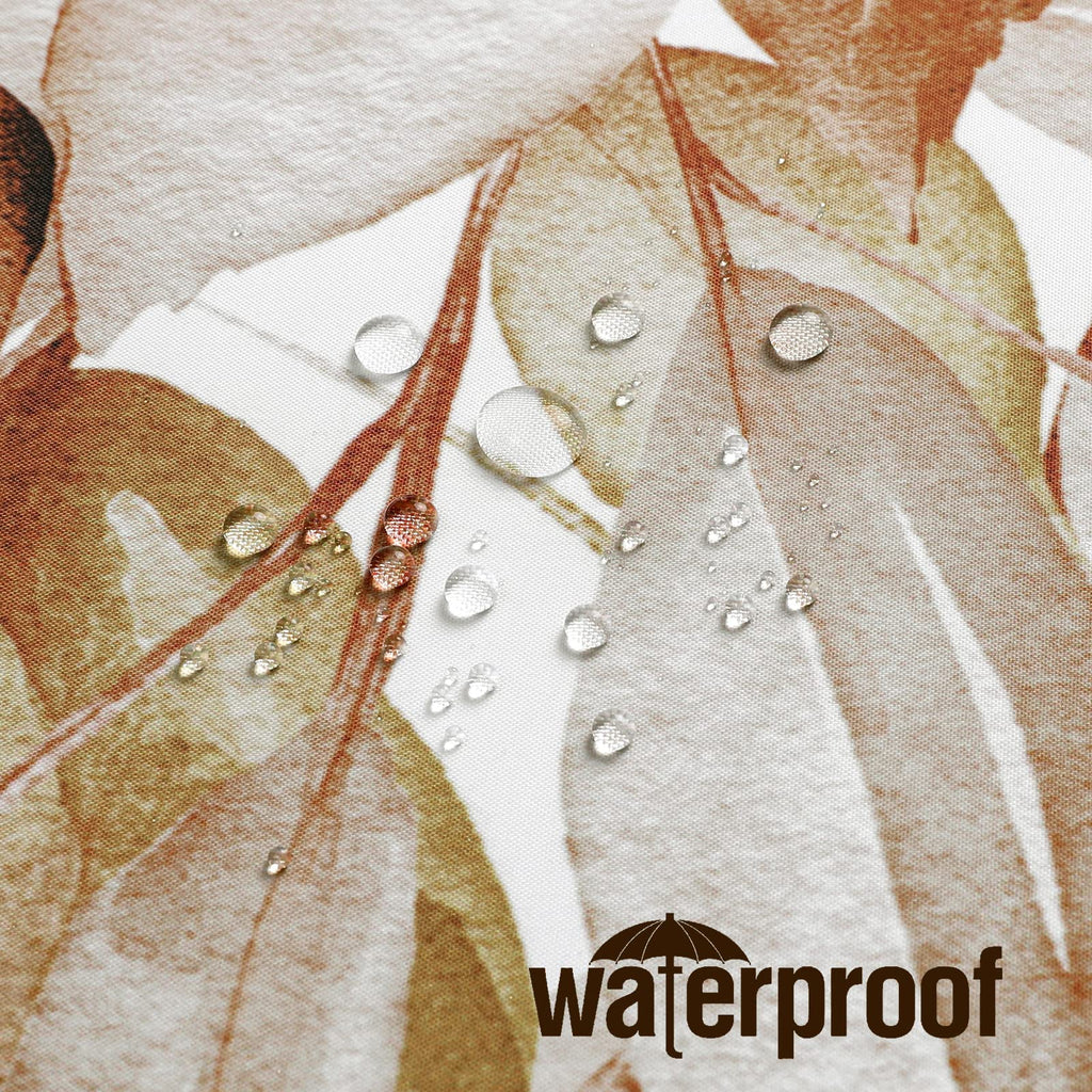 Brown Eucalyptus Shower Curtain, Watercolor Floral Print, 72x84