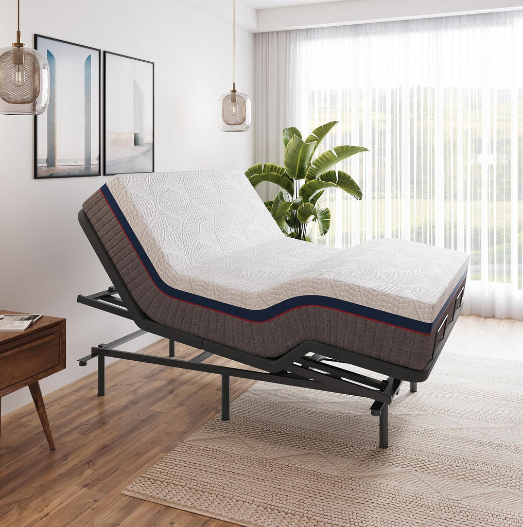 Full Body Incline Adjustable Bed Frame, Power Adjustable Base for Side Sleepers, Zero Gravity, Anti-Snore, King