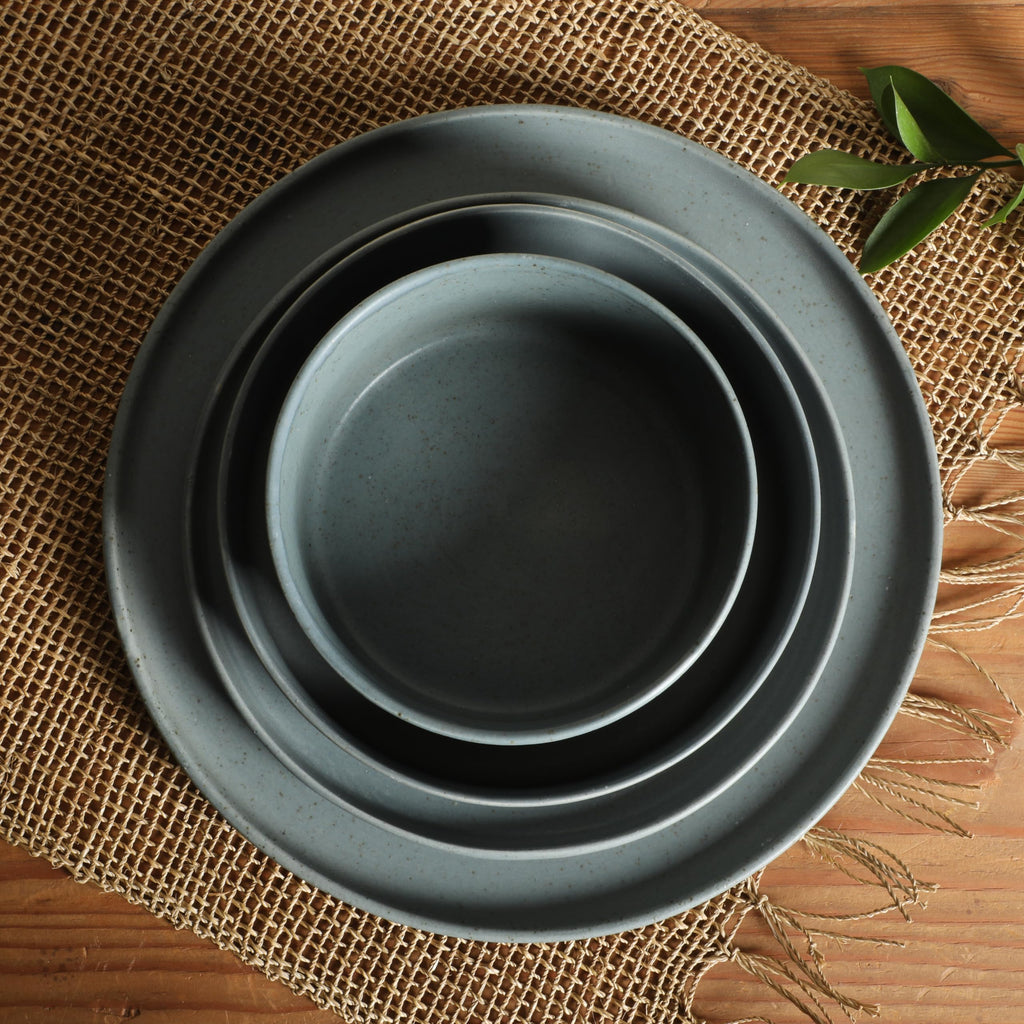 Tatum Premium Porcelain Matte Reactive Glaze 16-Piece (Service for 4) Plates and Bolws Stackable Dishes Ceramic