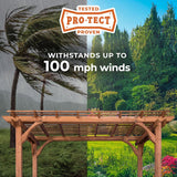 12' x 10' Traditional Cedar Wood Pergola Kit with Trellis Roof, All-Season Durability, High-Wind Rating