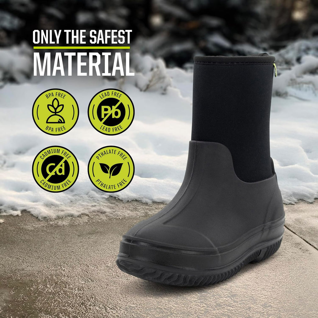 Kids Freestyle Neoprene Outdoor Boot, Lightweight, Kid Friendly for Boys and Girls Waterproof Boot for Rain, Mud