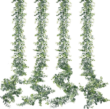 Artificial Eucalyptus Garland 4 Pack Fake Eucalyptus Greenery Garland Faux Hanging Plants Artificial Vines, 5.6 - Set of 4