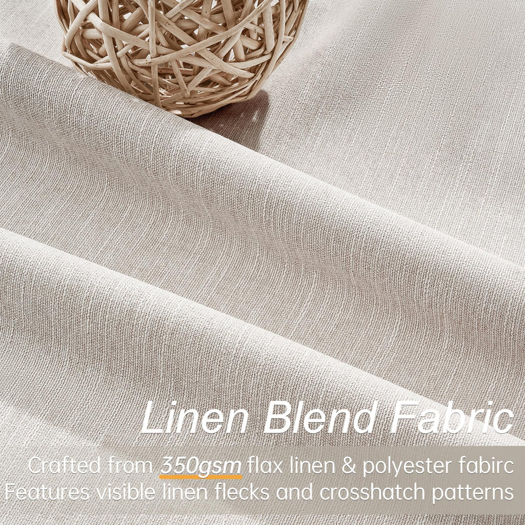 94 Inch Long Sun Blocking Curtains with Hooks Linen Blend, Custom Made Blackout Drapes for Tall Window, Pinch Pleat for