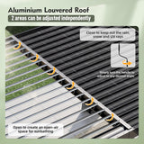 10'x12' Louvered Pergola, Outdoor Pergola with 2 Independent - Image 3