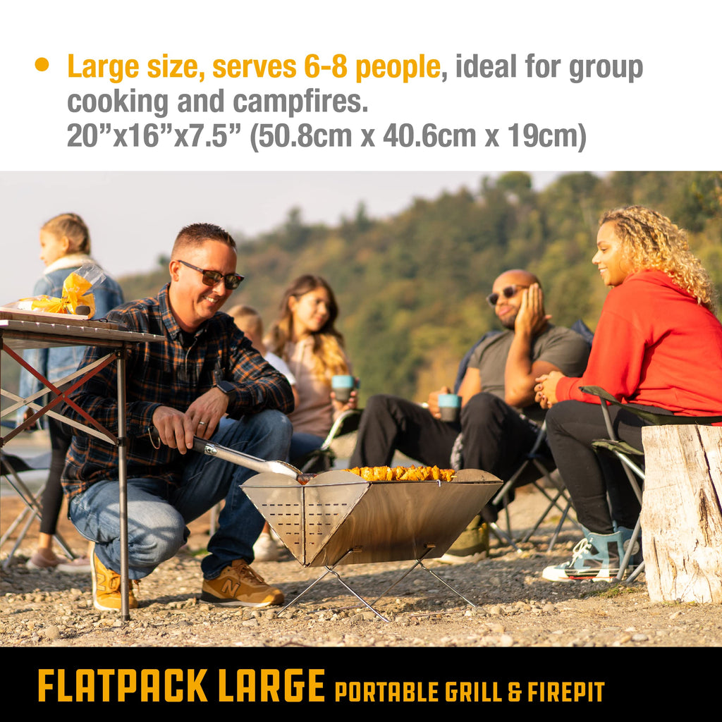 Flatpack Stainless Steel Portable Grill and Portable Fire Pit