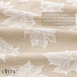 Home Fashions Falling Leaves Jacquard Harvest/Thanksgiving Cotton Tablecloth, 70" Round, Taupe