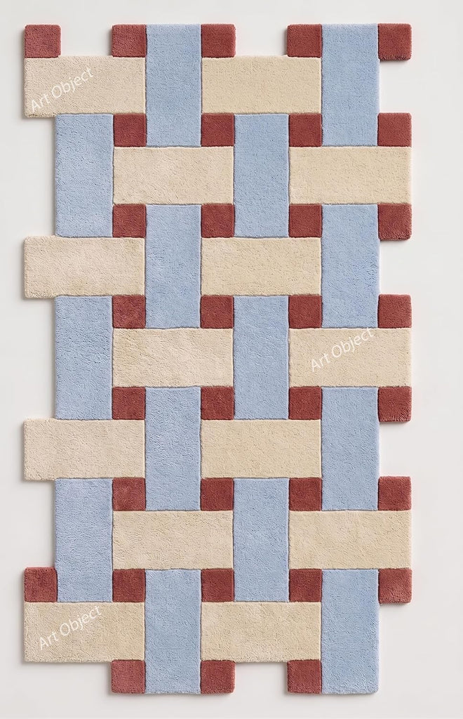 Hand Tufted Wool Area Rug, Scandinavian Abstract
