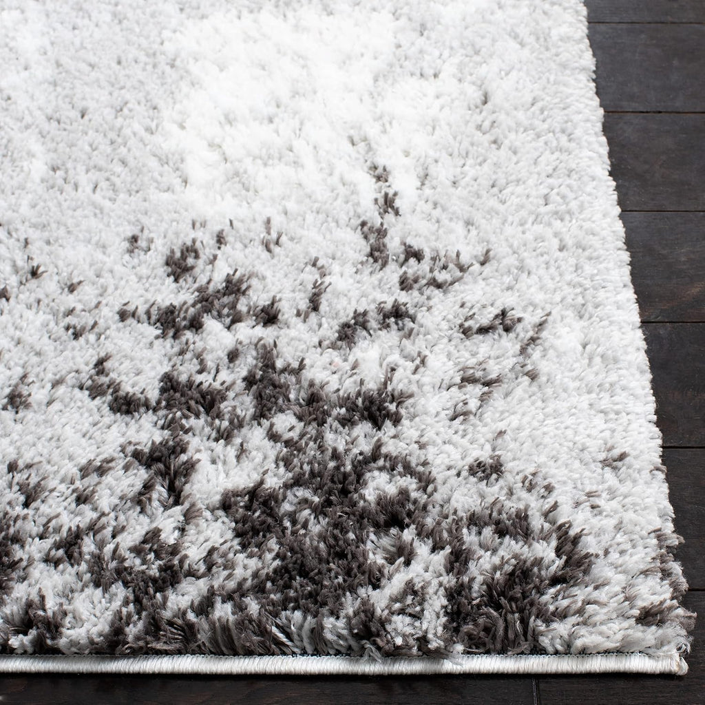 Berber Shag Collection Area Rug - 7' Square, Light Grey & Dark Grey, Non-Shedding & Easy Care, 1.25-inch Thick Ideal