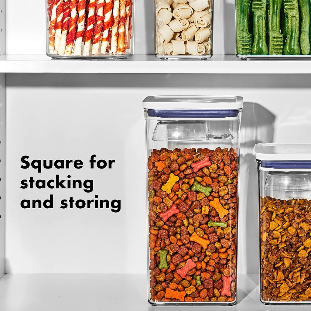 Pet POP Container - 6.0 Qt/5.7 L with Half Scoop, Ideal for up to 6.5lbs of Dog Food or 4.5lbs of Cat