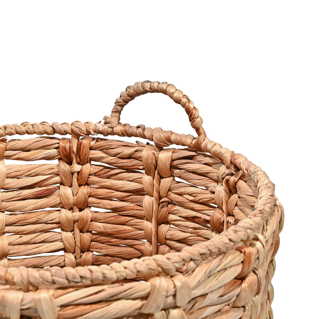 Laurel Hand-Woven Abaca Storage Basket 19", Natural