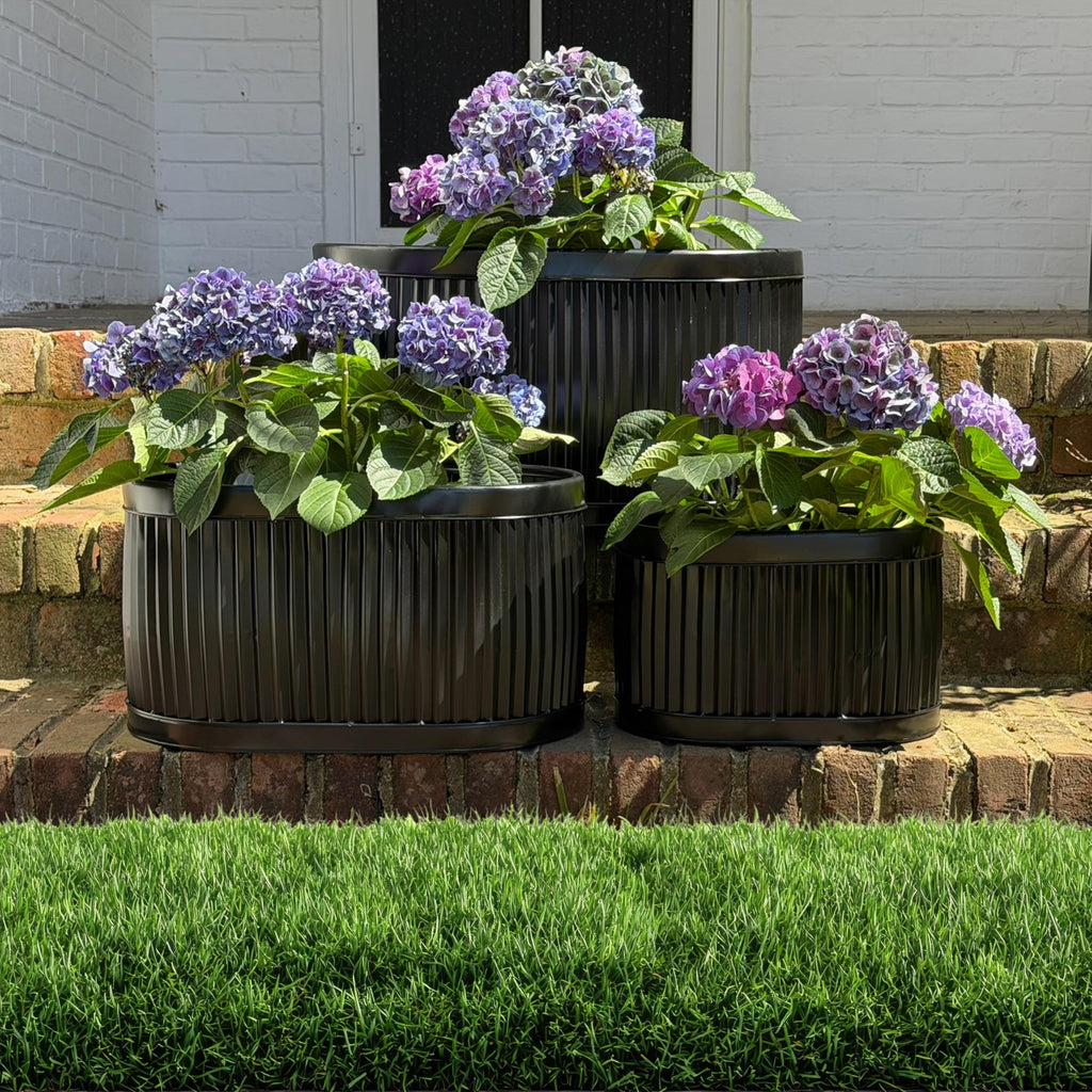 French Country Style Oval Planters, Set of 3