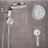 High Pressure Rain Showerhead Combo, 2026 Magnetic Shower Head Set with Detachable 8-Mode Handheld Shower Spray