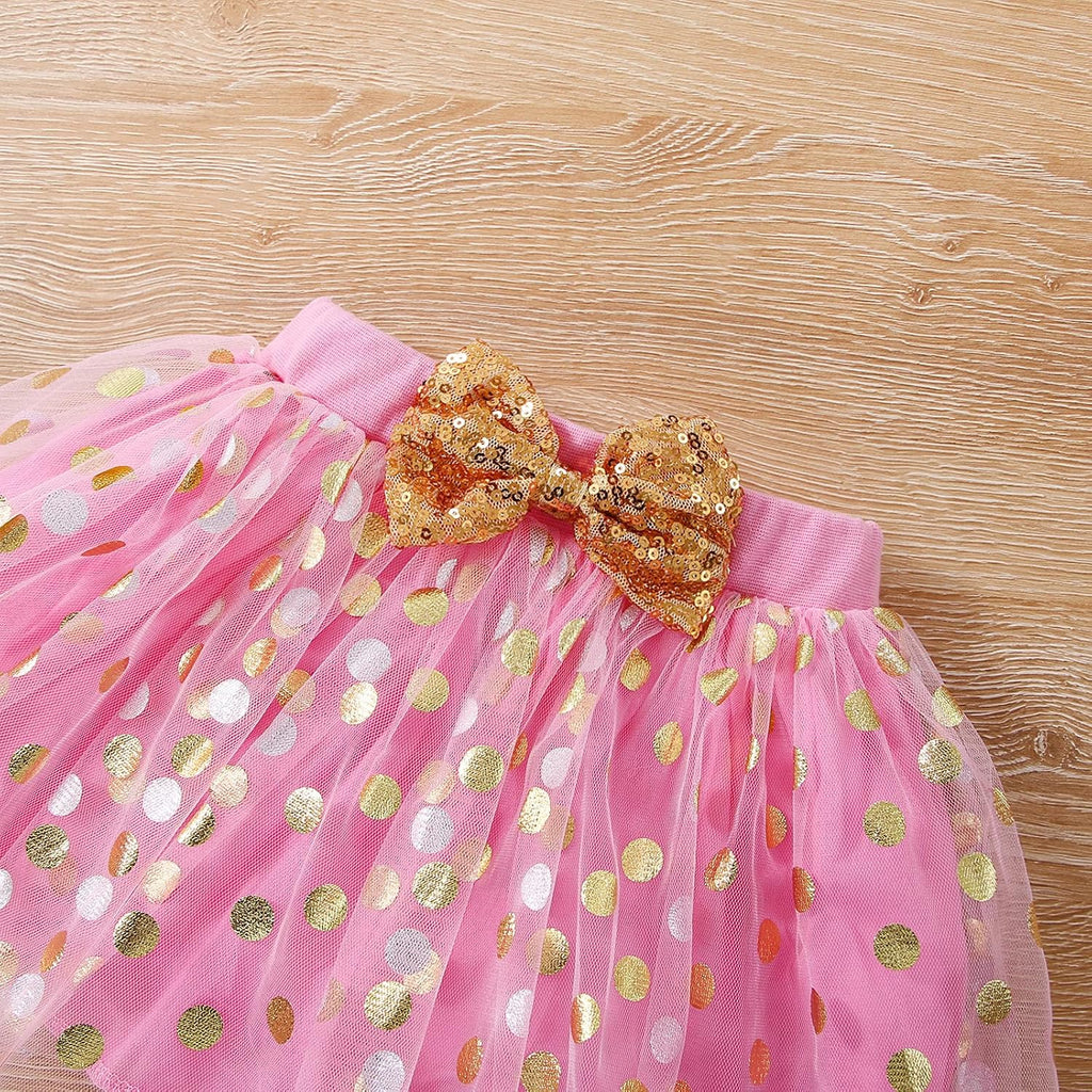 Baby Girl Birthday Outfit Romper My 1st Cake Smash Skirt Set Tutu Dress with Sequins Bowknot Headband 3Pcs