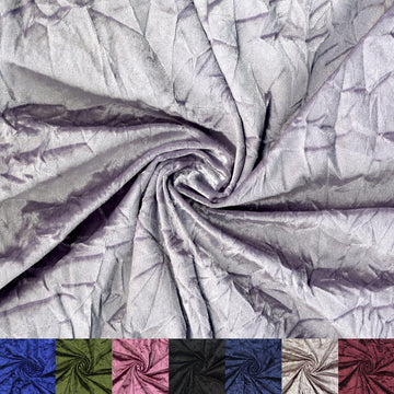 Crinkle Crushed Velvet Fabric - Cut to Your Length, 58/60 Inch Wide Stretch Panne Velvet Velour Cloth - 96% Polyester