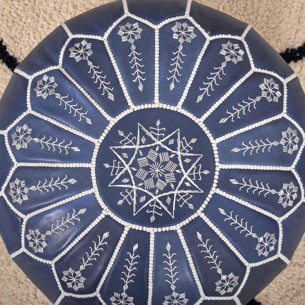 Ottoman Pouf - Stuffed, Foot Stool Ottoman Pouf, Luxury Floor Pouf , Ottoman Pouf Cover, Moroccan Pouf, Genuine