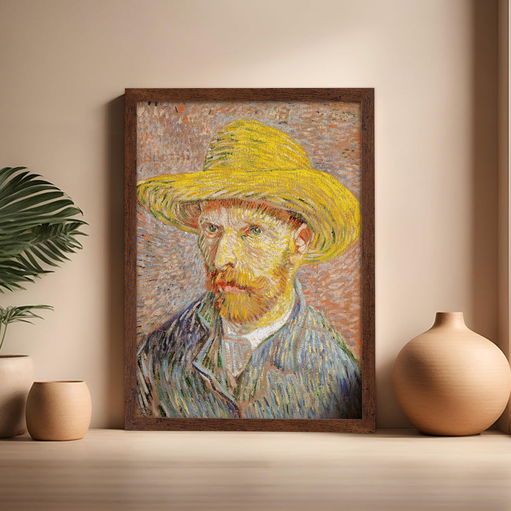 Master Classic Van Gogh Poster - Vintage Impressionism Print - Gift for Artist, Painter - Self Portrait, Straw Hat
