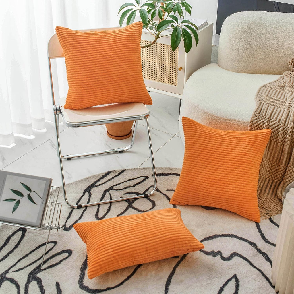 Burnt Orange Euro Shams Set of 2 Pillow Covers Super Soft Large Decorative Throw Pillow Covers for Summer Patio