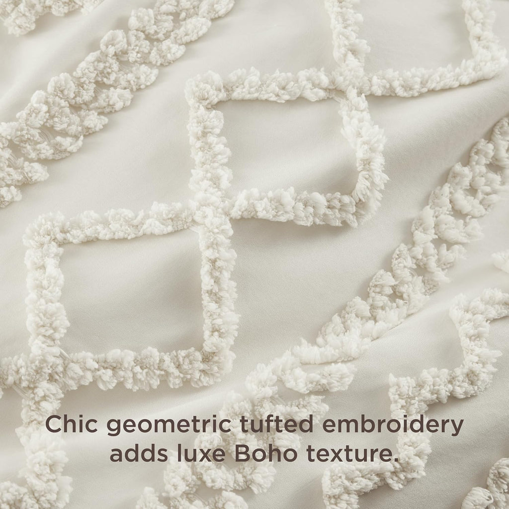 Boho Duvet Cover King, Soft & Comfortable Elegant Design Boho Bedding for Decoration, Machine Washable Comforter