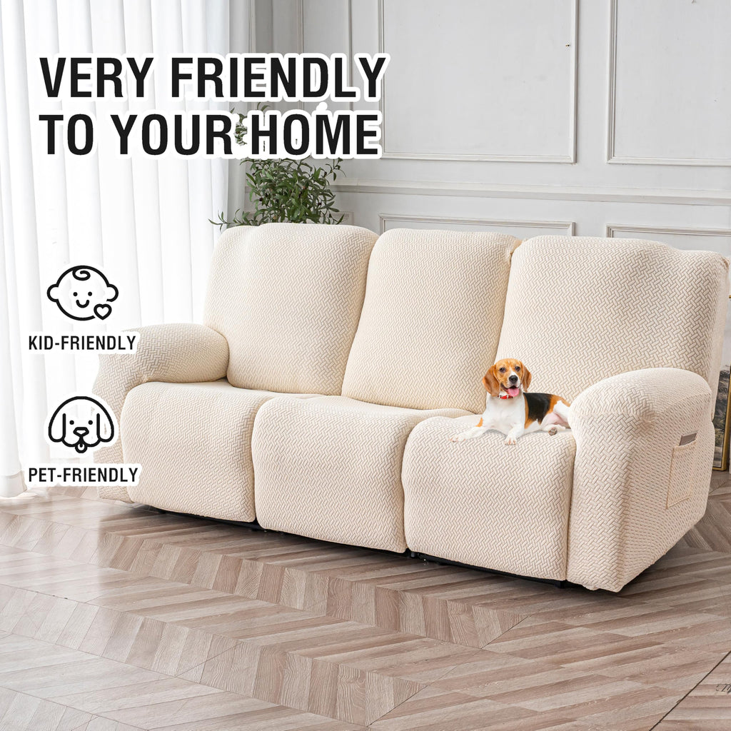 Recliner Sofa Cover Stretch Couch Covers, Sofa Slipcover for Reclining Couch Thick Jacquard Furniture Protector