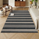 Elance Striped Easy Jute Outdoor Patio Rug, Washable 5x7 Area Rugs for Living Room Office Indoor Out