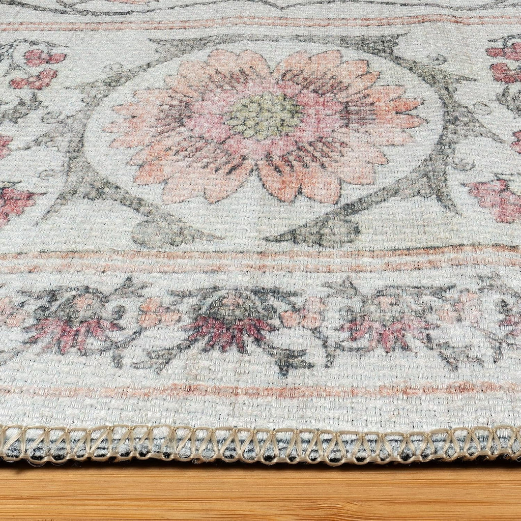 Machine Washable Indoor Area Rug - Small, Easy Cleaning & Non-Shedding, Ideal for High Traffic Areas, Moroccan