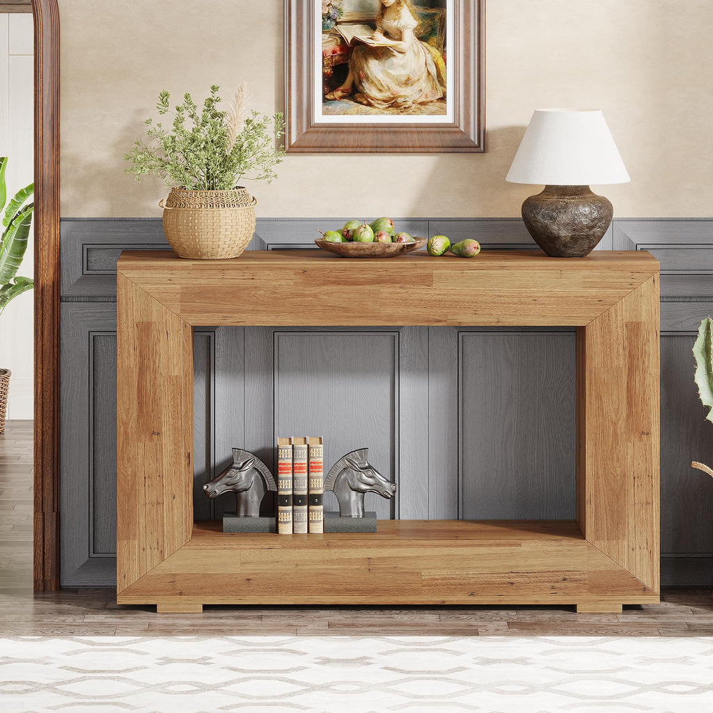 Farmhouse Console Table, 47 Inches Entryway Console Table with Storage, Industrial Hallway Accent Table, Entrance