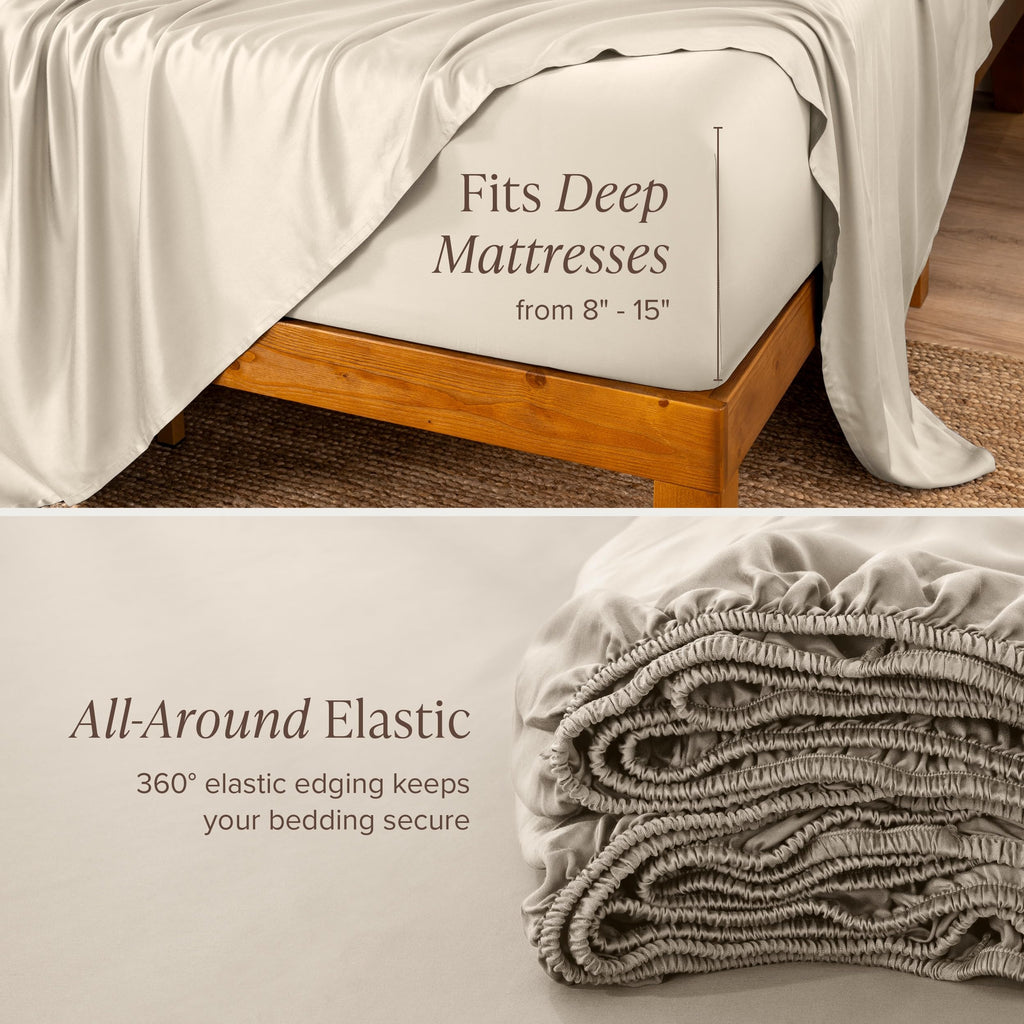 100% Rayon Made from Bamboo Sheet Set (Full XL, Sand)