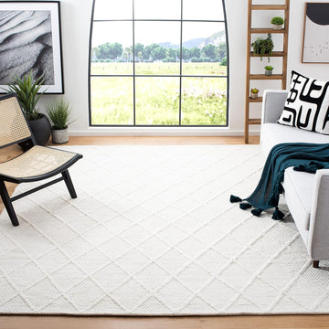 Natura Area Rug - 10' x 14', Ivory & Ivory, Handmade Wool & Viscose