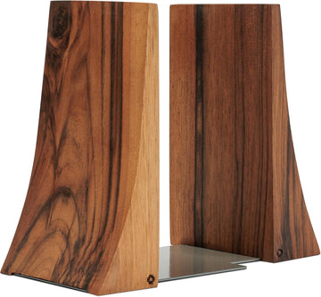 Bookends for Heavy Books - Walnut Wood Book Ends for Shelves - Heavy Duty Bookends to Hold Books - Decorative Book
