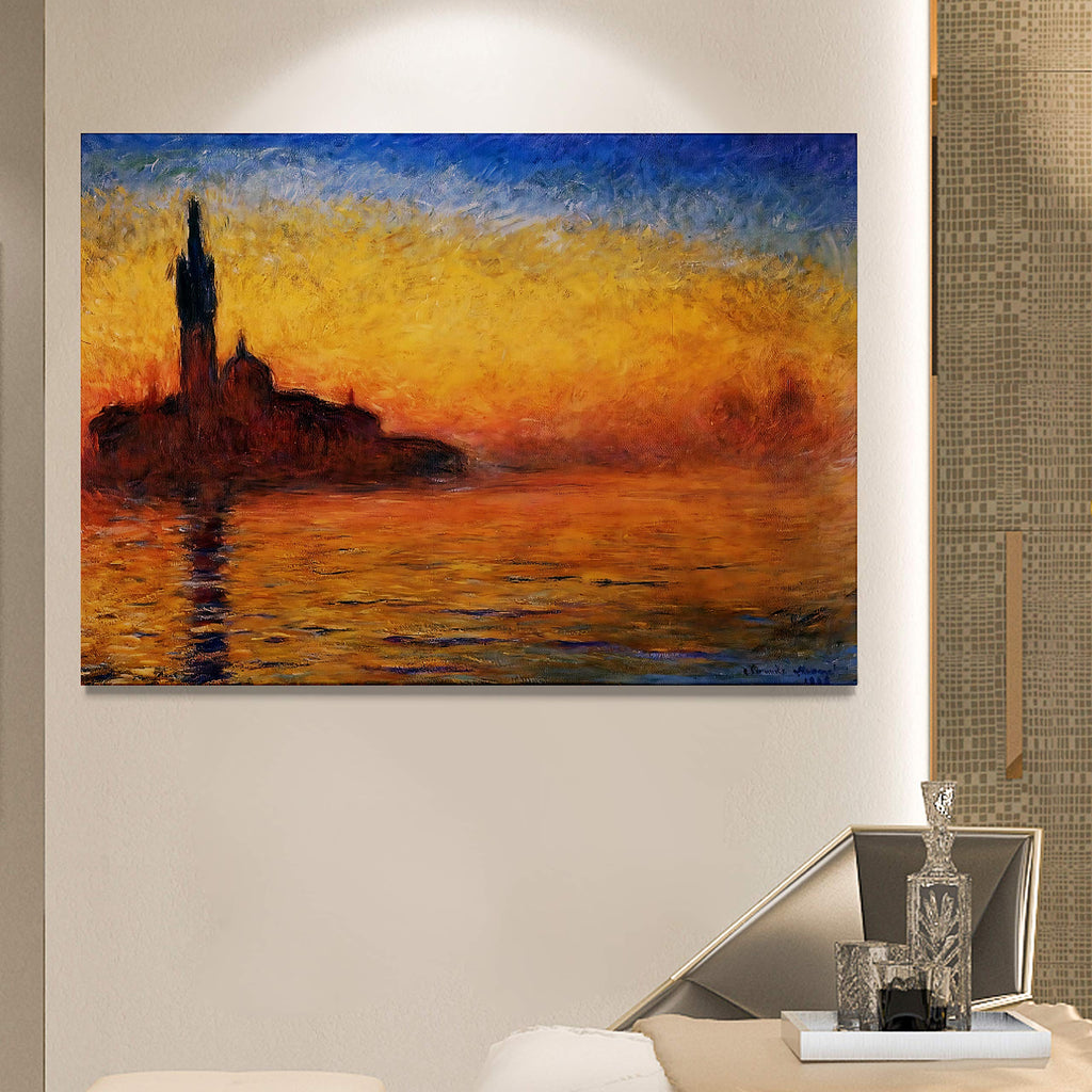 Twilight, Venice, 1908 By Claude Monet Canvas Prints Wrapped Gallery Wall Art | Stretched and Framed Ready to Hang