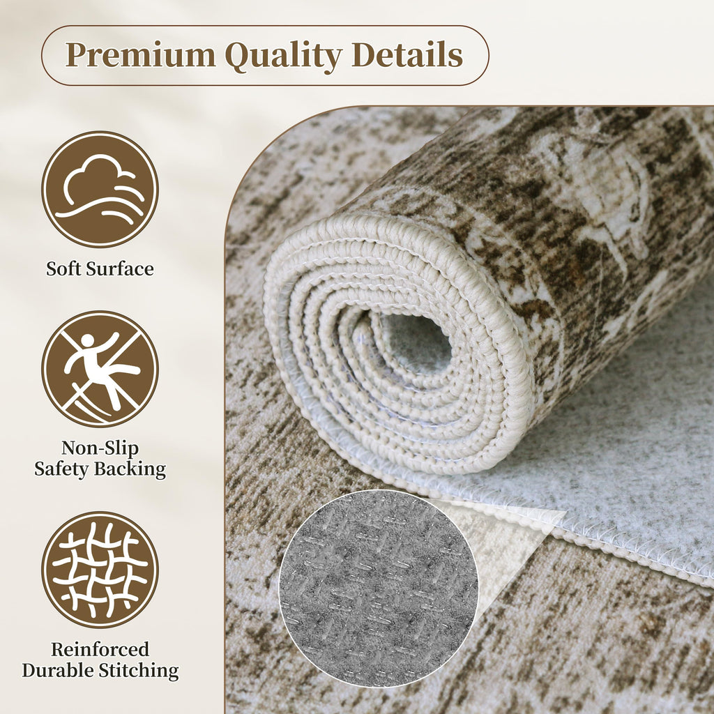 Brown 4x6 Entryway Rugs, Vintage Area Rug