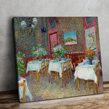 Interior of a restaurant by Vincent Van Gogh, Canvas Print