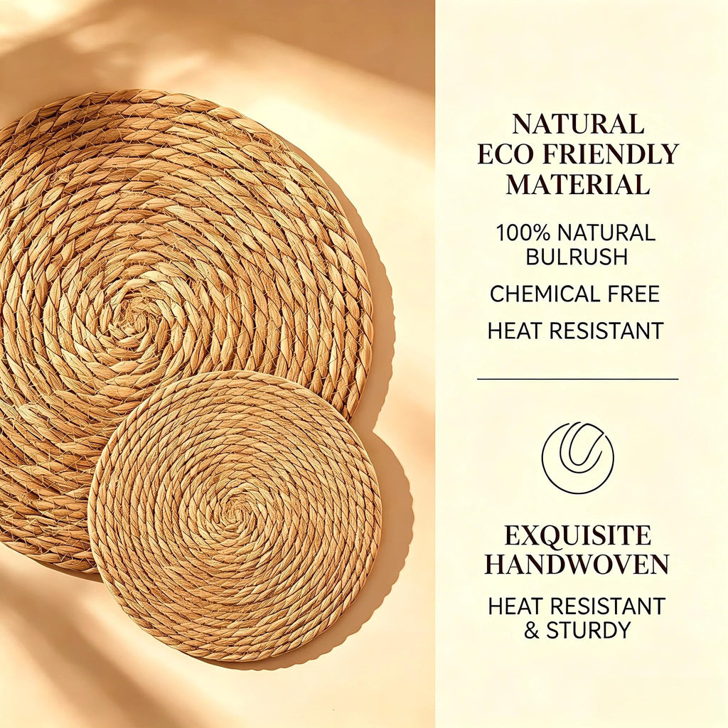 13.8" Round Woven Placemats, Plate Chargers for Dining Table