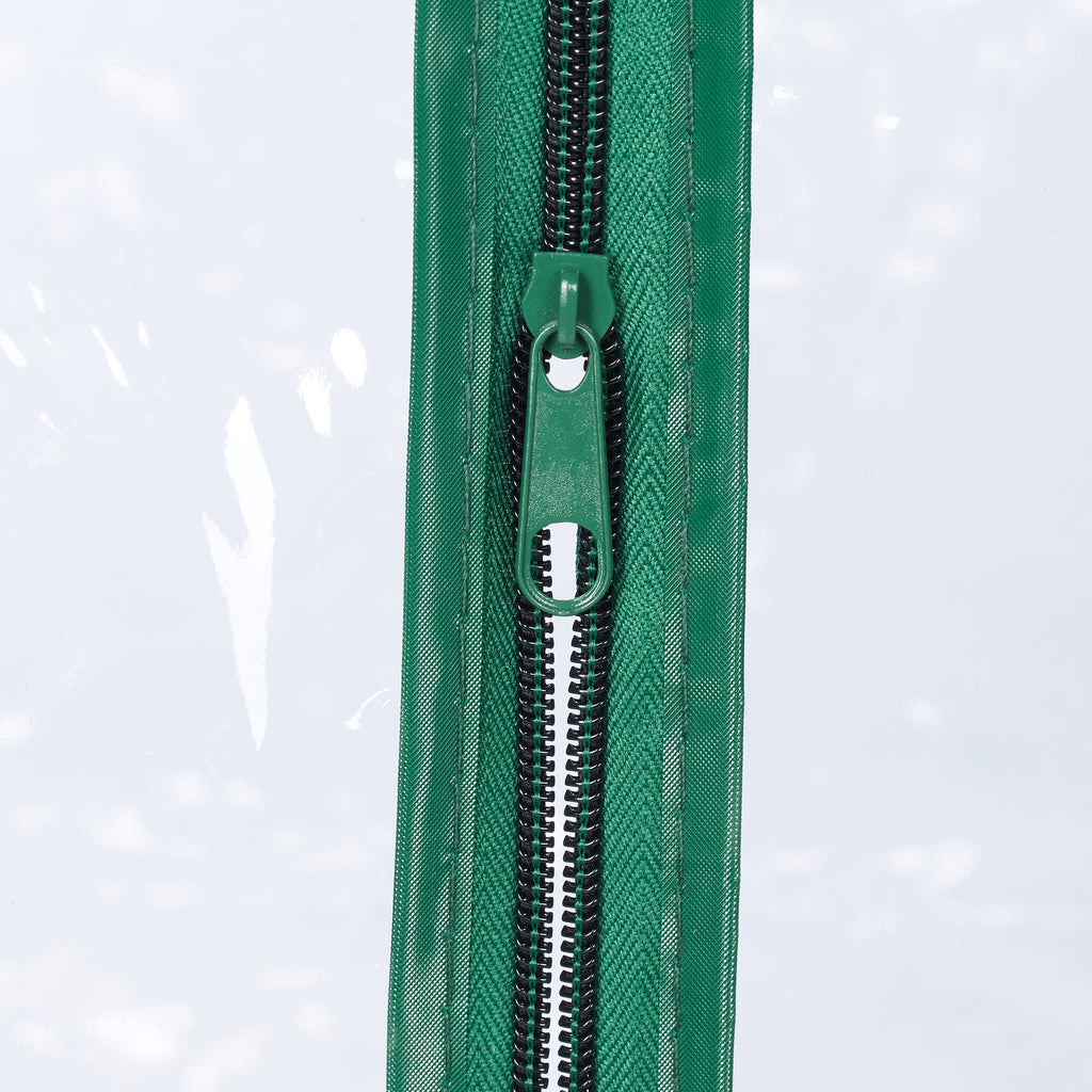 Foil Greenhouse, Plug-in System, Roll-Up Door, H x W x D: 50 x 130 x 60 cm, Steel & PVC, Transparent, Green