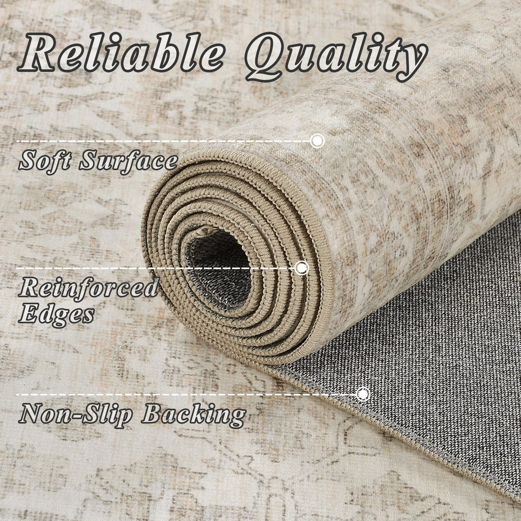 Hallway Runner Rugs Washable Beige Kitchen Runners Non Slip