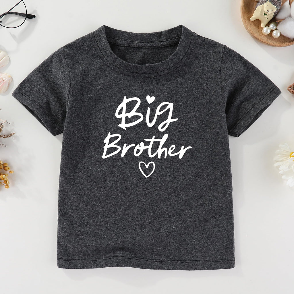 Big brother Little bro Matching Outfits Toddler And Baby Clothes brothers Shirt Gray