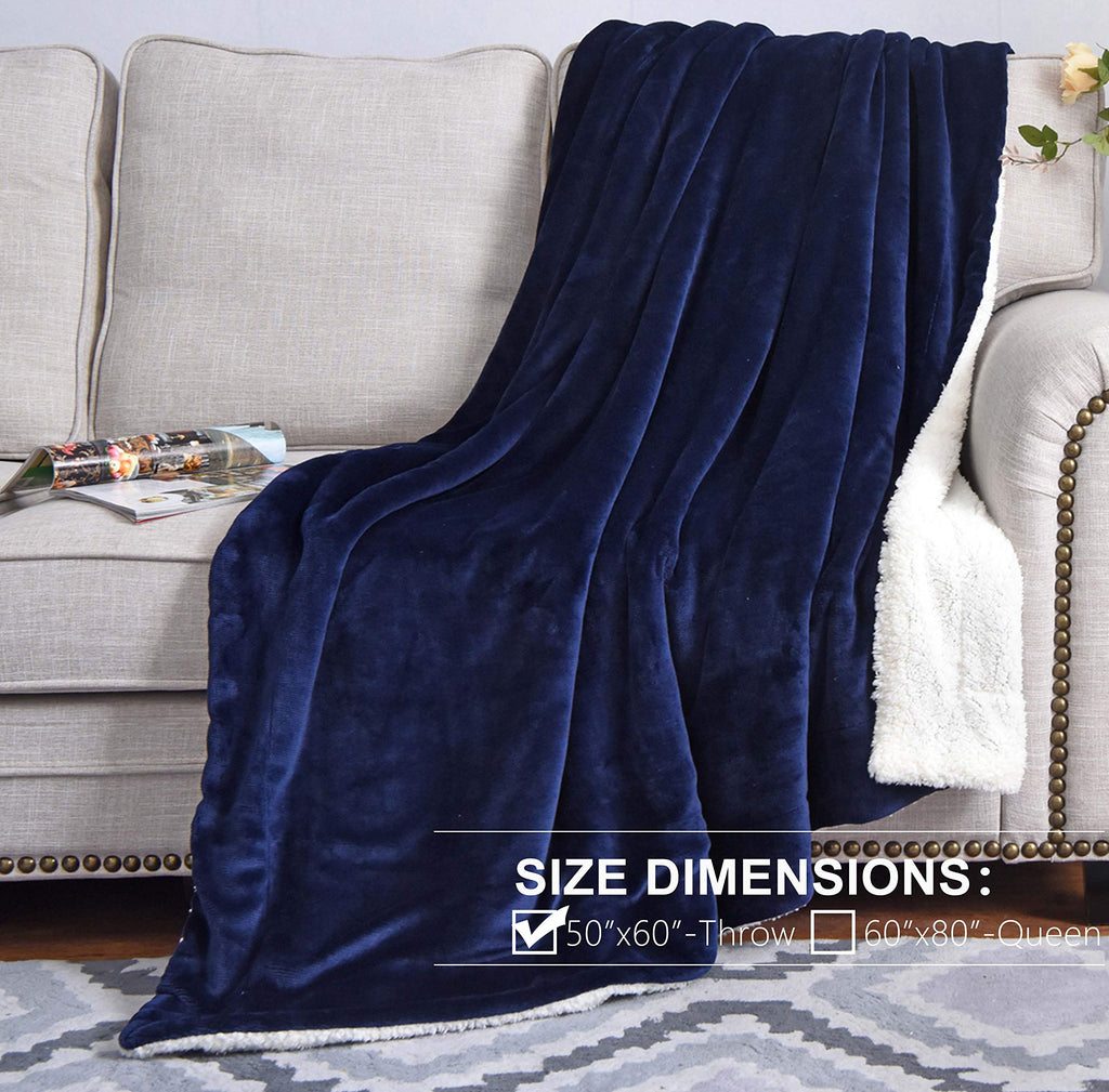 Sherpa Blanket Warm Blankets for Winter Super Soft Fuzzy Flannel Fleece/Wool Like Reversible Velvet Plush Couch