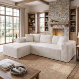 Boneless Couches for Living Room,Modular Sectional Sofa with 2 Cup Holders,Memory Foam Cloud Couch with L Shaped