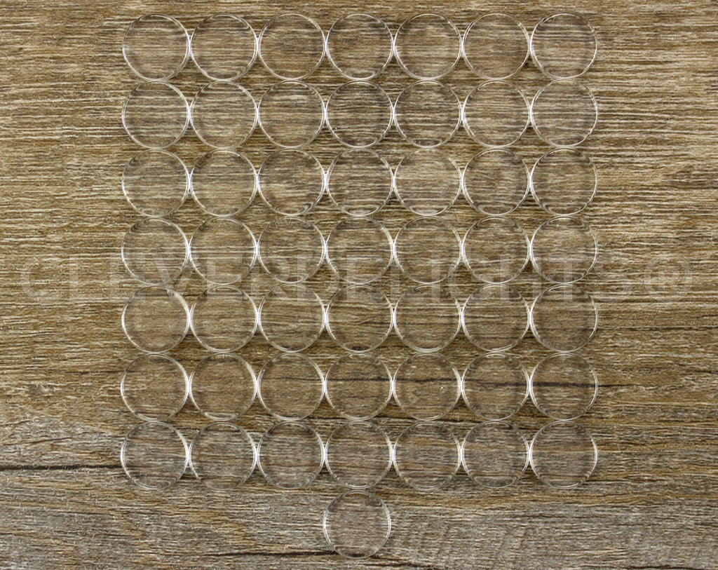 14mm (9/16") Round Flat Glass Tiles - 500 Pack