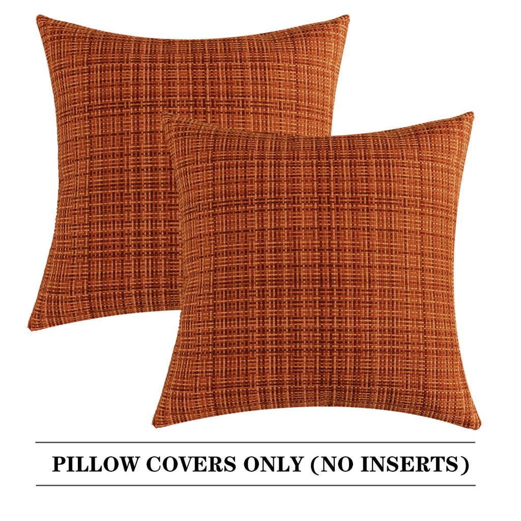 Outdoor Waterproof 16"x16" Pillow Covers 2 Pack, Burnt Orange