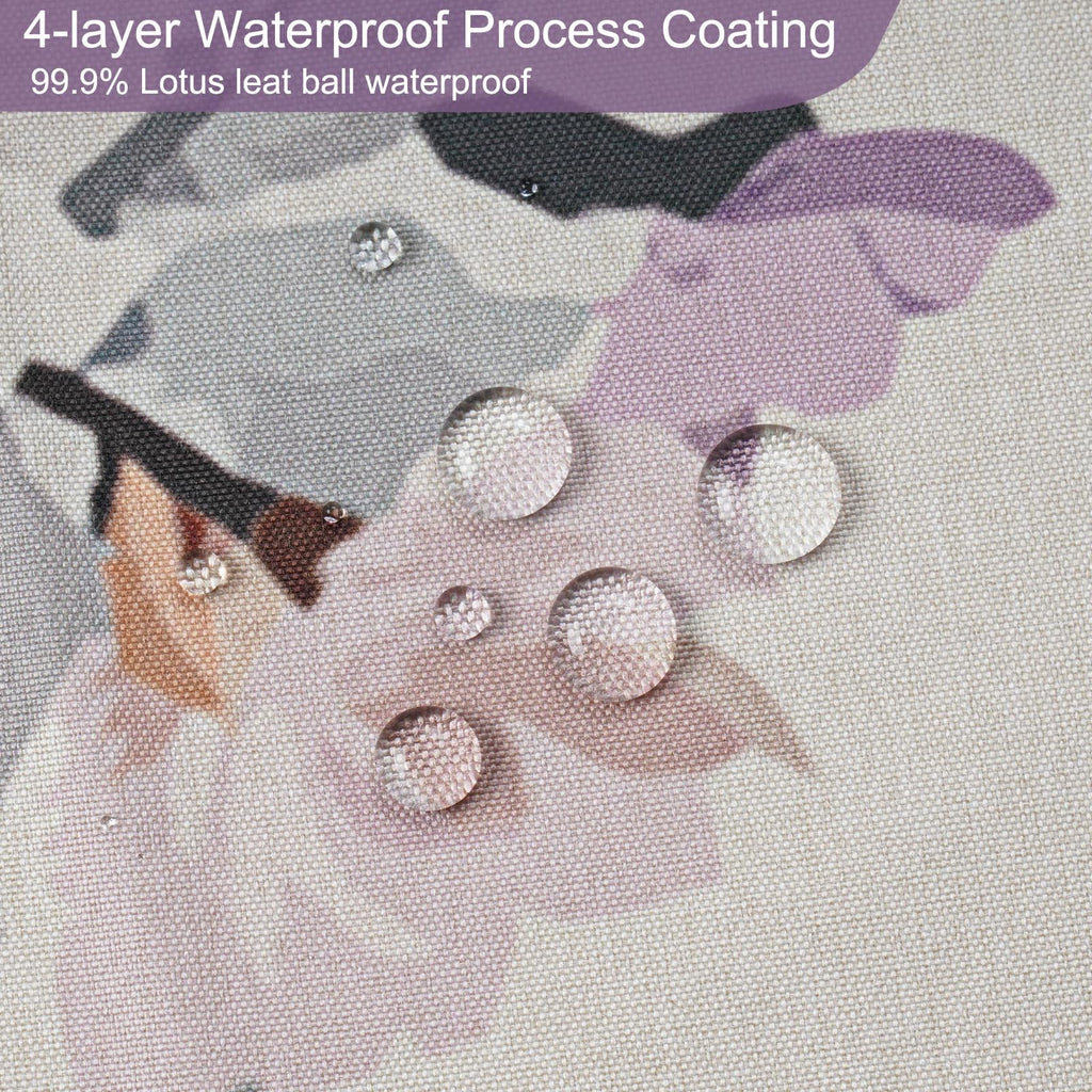 Vintage Floral 72x84, Lightweight Faux Linen Fabric Bathroom Curtains, Shabby Chic Purple and Pink Rose Cottagecore