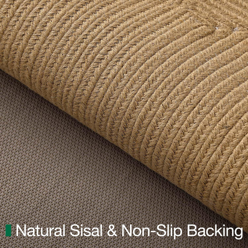 Natural Jute Indoor Door Mat, 24 x 36, Non-Slip Handwoven Entryway Mat