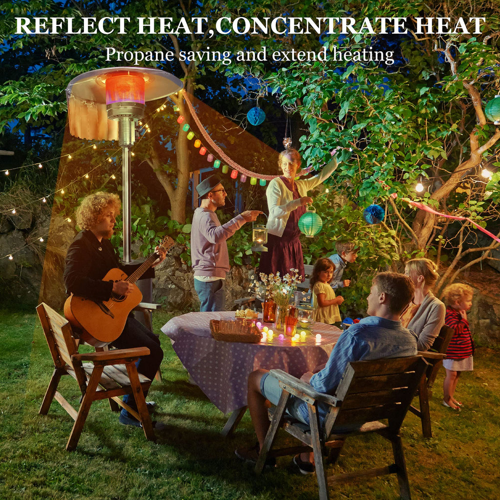 Patio Heater Reflector Shield, Upgraded 12" Height Heat Focusing Reflector for Round Natural Gas and Propane Patio
