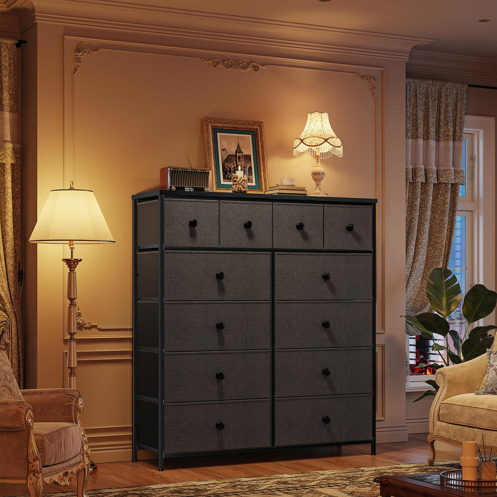 12 Drawer Dresser, Tall Vertical Storage Cabinet