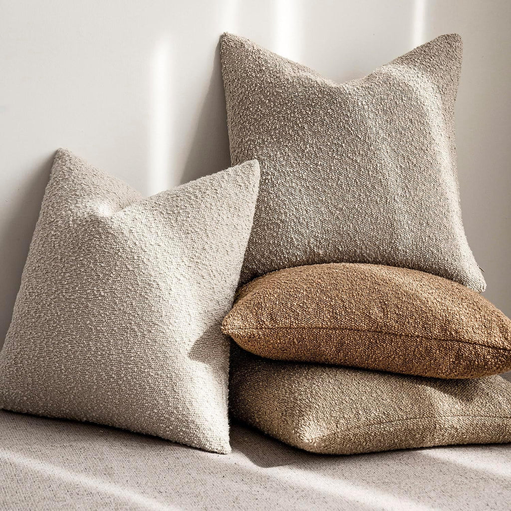 Textured Boucle Throw Pillow Covers Accent Solid Lumbar Pillow Cases Cozy Soft Decorative Couch Cushion Case for