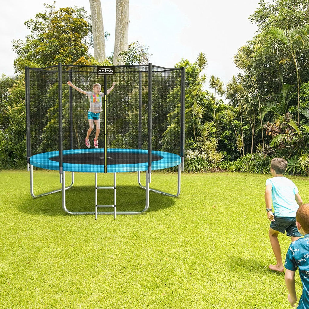 Trampoline with Net for Kids Outdoor 8 10 12 14 15FT ASTM 400LBS | Combo Bounce Jump for Kids and Adults Backyard