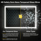 24"x 36" LED Bathroom Mirror with Lights, Anti-Fog, Dimmable, Lighted Vanity Mirror with Tempered Glass, Memory